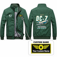 Thumbnail for Douglas DC-7B Stylish Jackets - Stand Collar - Cartoon + Name - Green