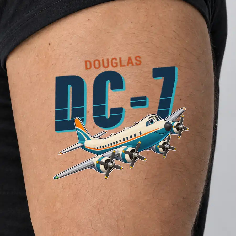 Douglas DC-7B - Tattoo - Cartoon - Man