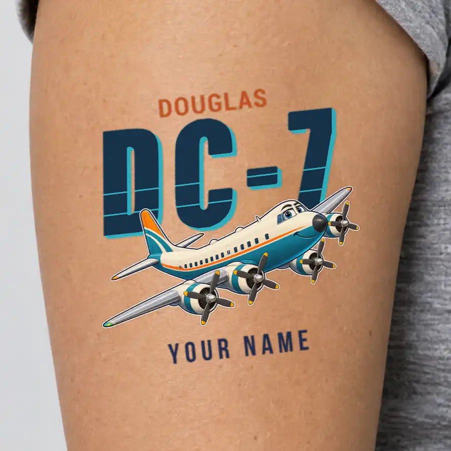 Douglas DC-7B - Tattoo - Cartoon + Name