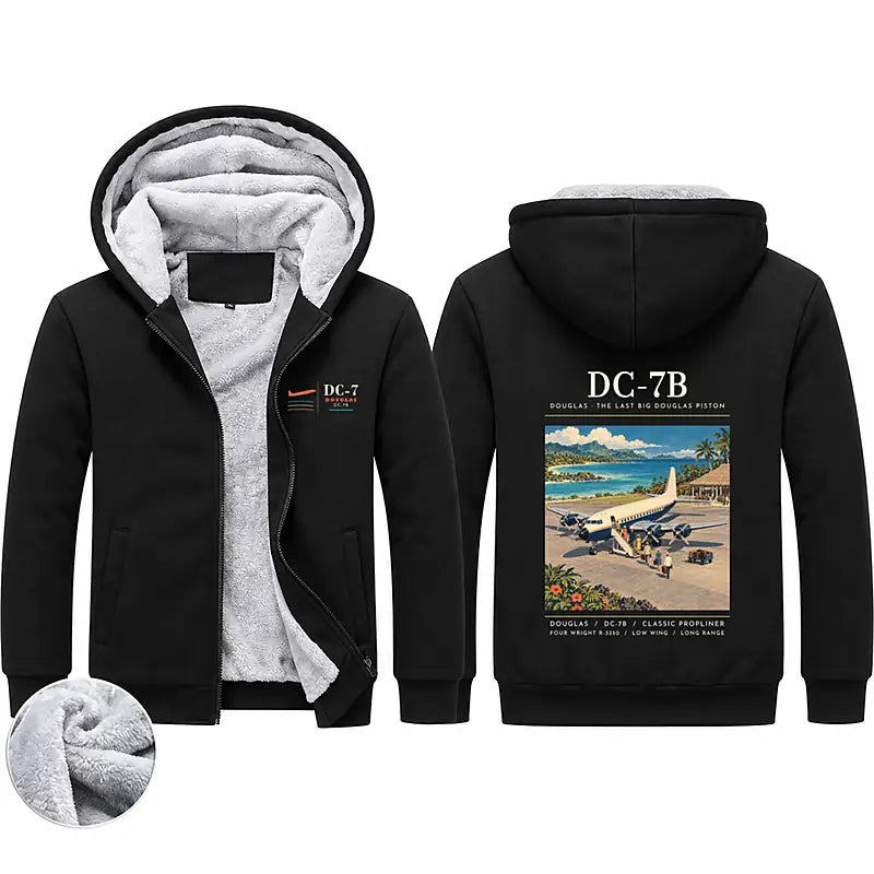 Douglas DC-7B Zipped Sweatshirts - Poster - Black