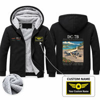 Thumbnail for Douglas DC-7B Zipped Sweatshirts - Poster + Name - Black