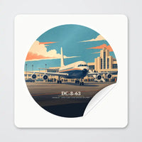 Thumbnail for Douglas DC-8-63 - 3D - Circle Sticker - Peel