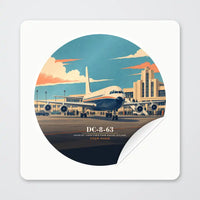 Thumbnail for Douglas DC-8-63 - 3D + Name - Circle Sticker - Peel