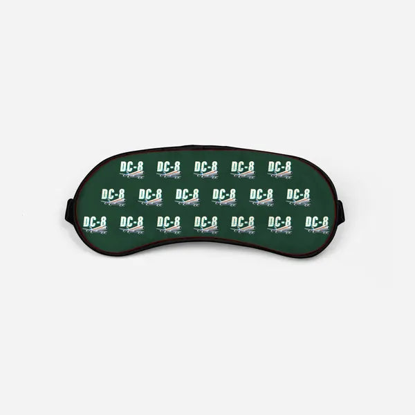 Douglas DC-8-63 - Cartoon Pattern - Sleep Mask - Dark Green