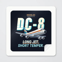 Thumbnail for Douglas DC-8-63 - Cartoon - Square Sticker - Peel