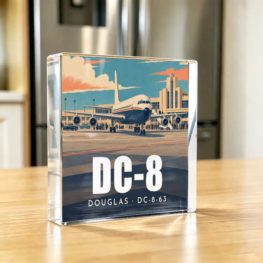 Douglas DC-8-63 - Crystal Ornament - 3D - Kitchen