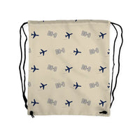 Thumbnail for Douglas DC-8-63 - Drawstring Bag - 3D Pattern - Beige