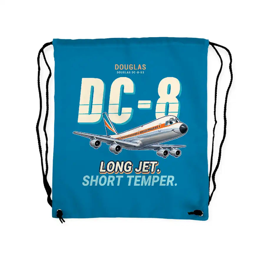 Douglas DC-8-63 - Drawstring Bag - Cartoon - Light Blue