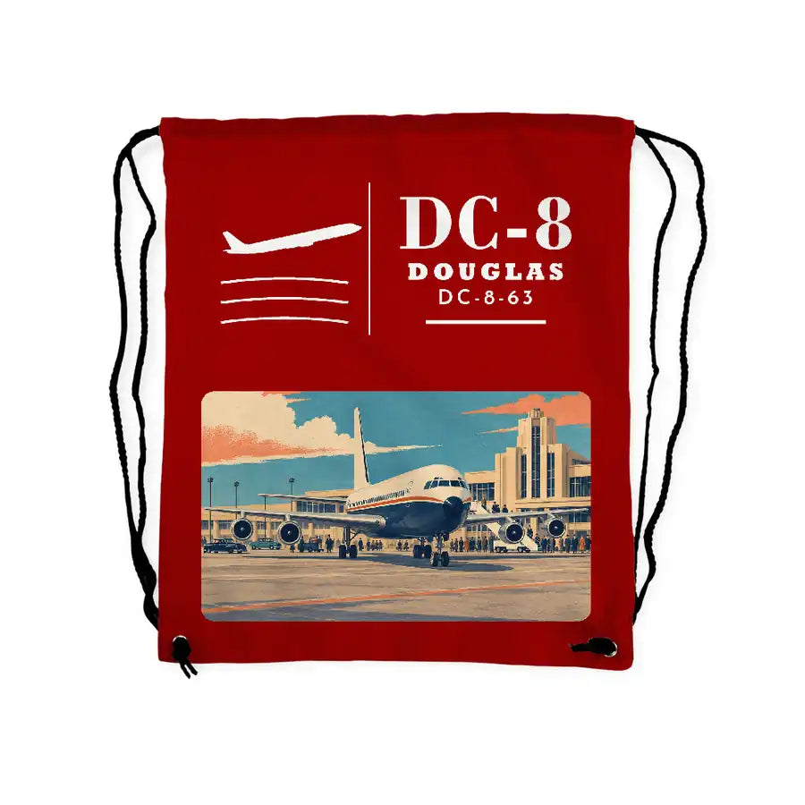 Douglas DC-8-63 - Drawstring Bag - Classic - Red