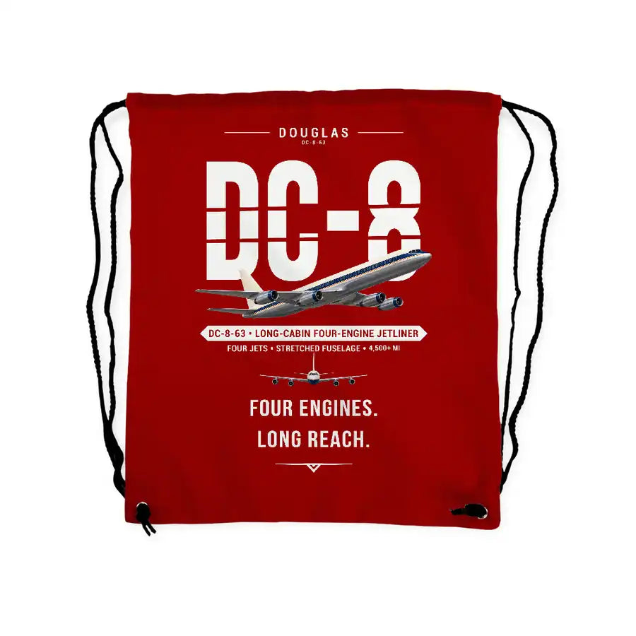 Douglas DC-8-63 - Drawstring Bag - Original - Red
