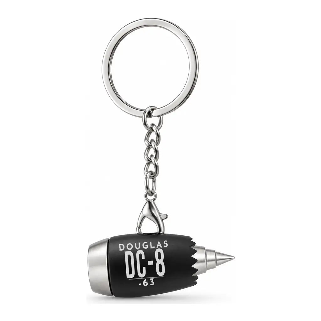 Douglas DC-8-63 - Engine Key Chain - Tag - Black