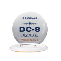 Thumbnail for Douglas DC-8-63 - Heritage + Name - Pin - Light Gray