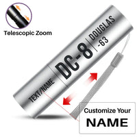 Thumbnail for Douglas DC-8-63 - Mini LED Flashlight - Tag - Silver + Name