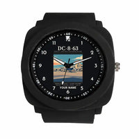 Thumbnail for Douglas DC-8-63 - Poster + Name - Rubber Strap - Black