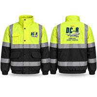 Thumbnail for Douglas DC-8-63 Reflective Winter Jackets - Cartoon - Fluorescent Yellow & Navy