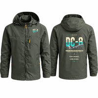 Thumbnail for Douglas DC-8-63 Stylish Jackets - Hooded Windbreaker - Original - Olive Green