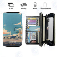 Thumbnail for Douglas DC-8-63 Leather Wallets - Zip Long Wallet - 3D + Name