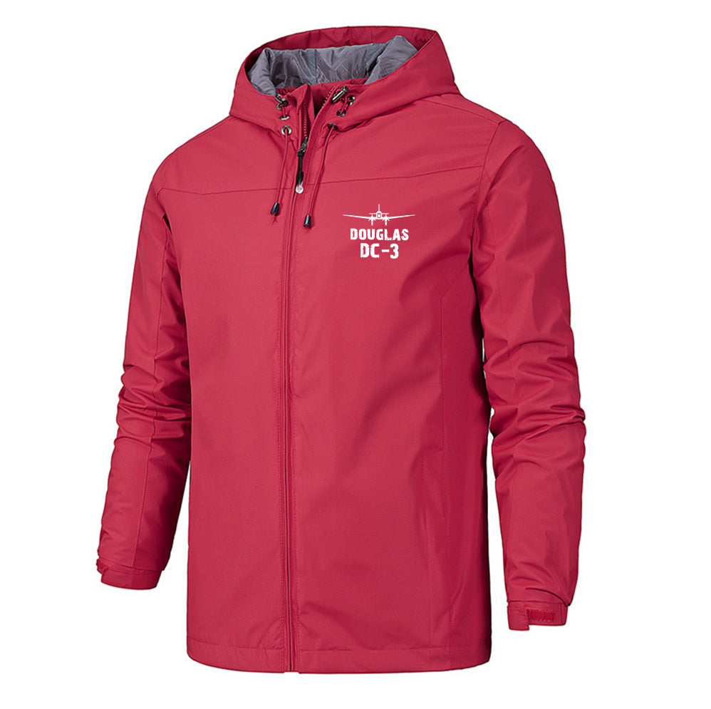 Douglas DC-3 & Plane Designed Rain Jackets & Windbreakers