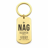 Thumbnail for Dr. Babasaheb Ambedkar International Airport NAG — Nagpur - Key Chain - Original Design - Gold