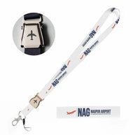 Thumbnail for Dr. Babasaheb Ambedkar International Airport (NAG) seat belt lanyard - white
