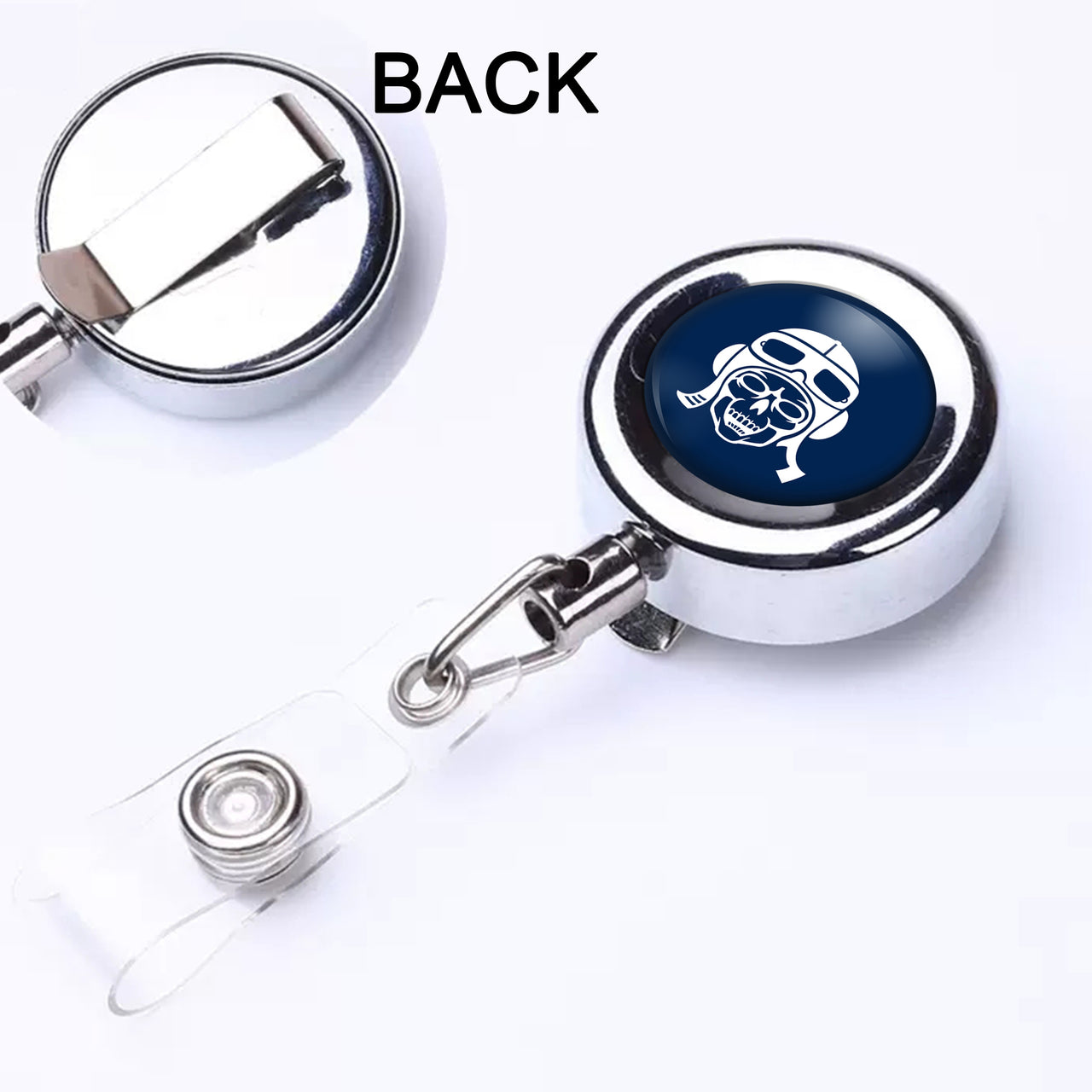 Skeleton Pilot Designed Retractable ID Card Badge