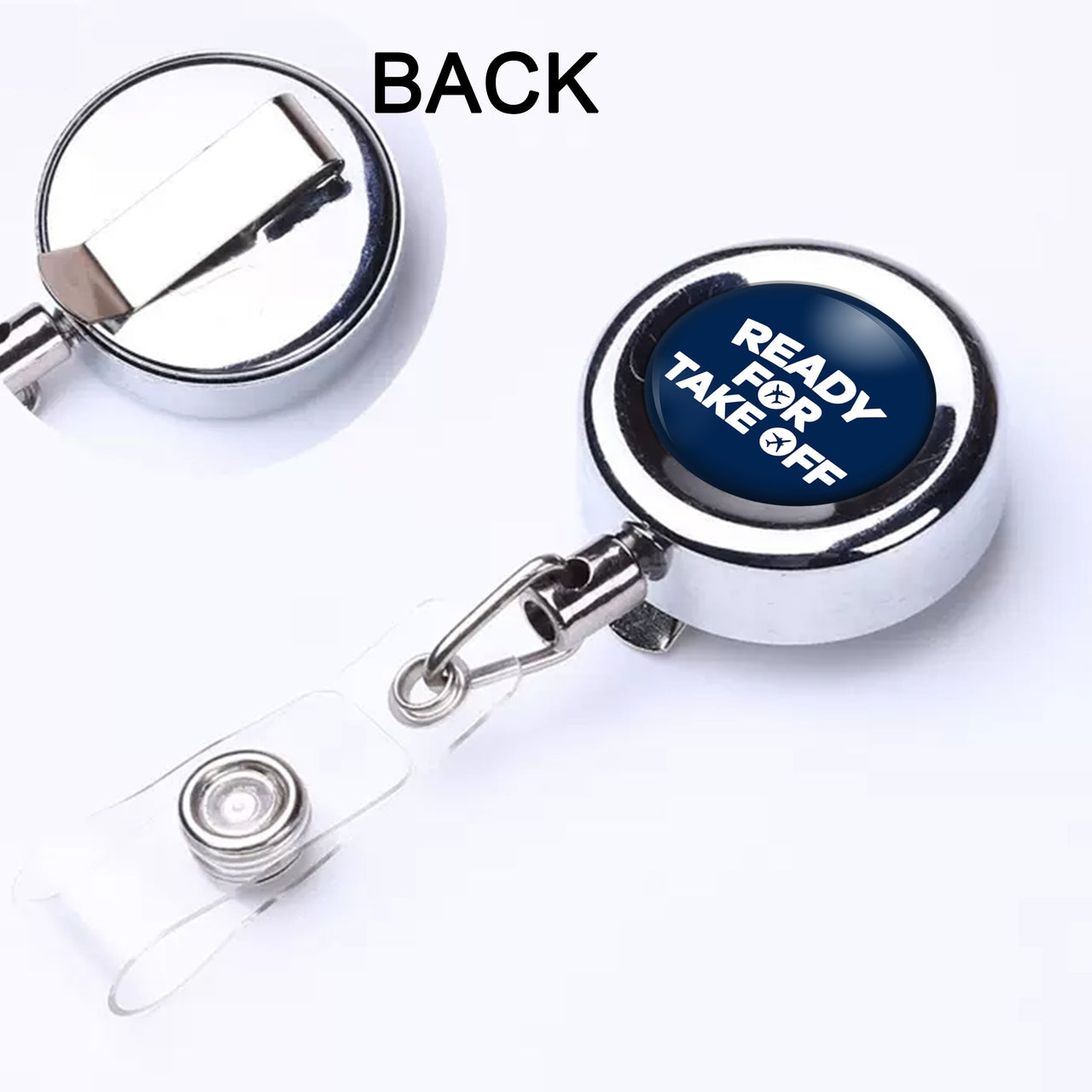 Ready For Takeoff Designed Retractable ID Card Badge