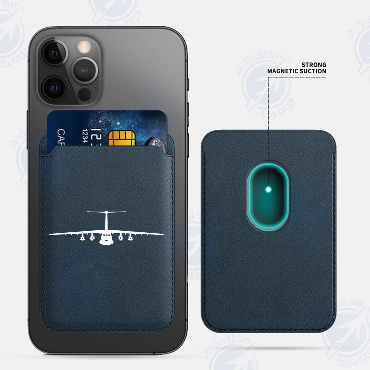 Ilyushin IL-76 Silhouette iPhone Cases Magnetic Card Wallet