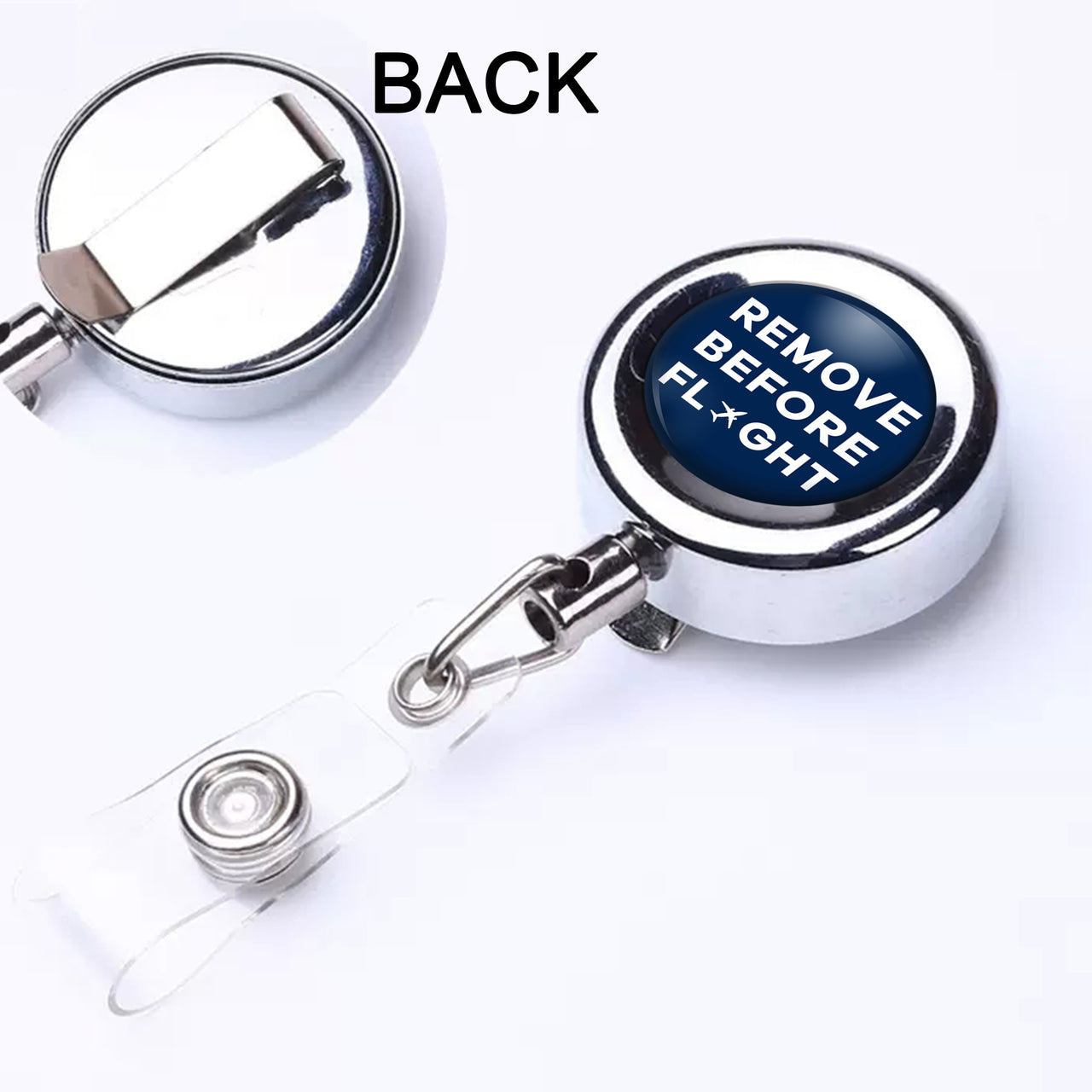 Remove Before Flight Designed Retractable ID Card Badge