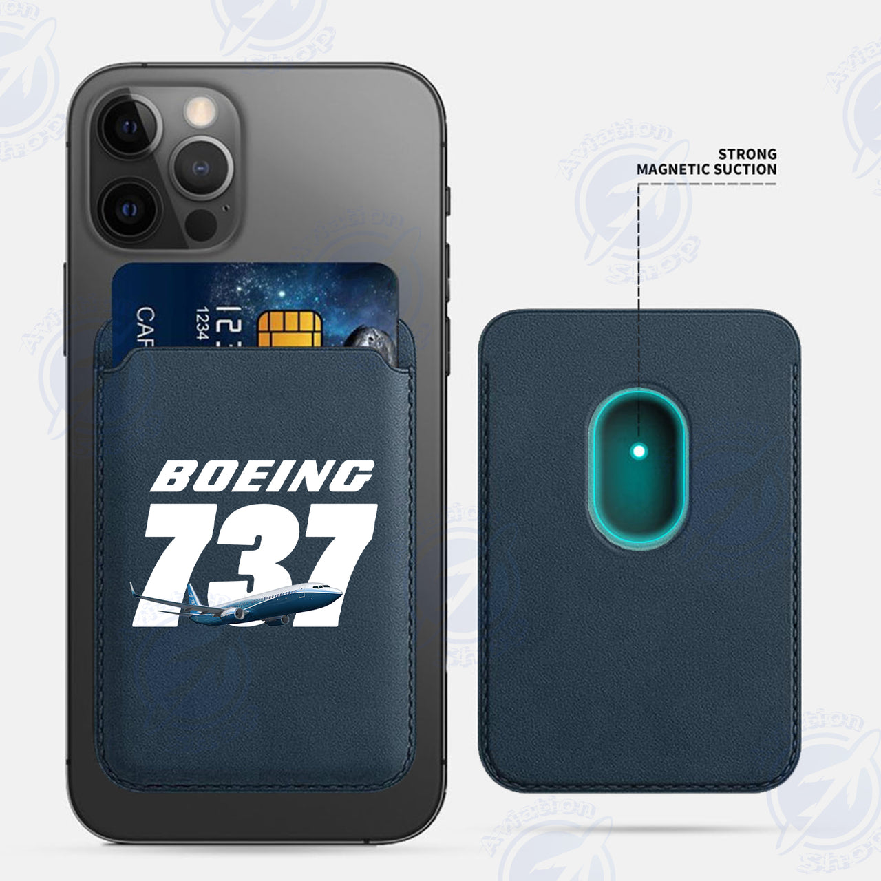 Super Boeing 737+Text iPhone Cases Magnetic Card Wallet