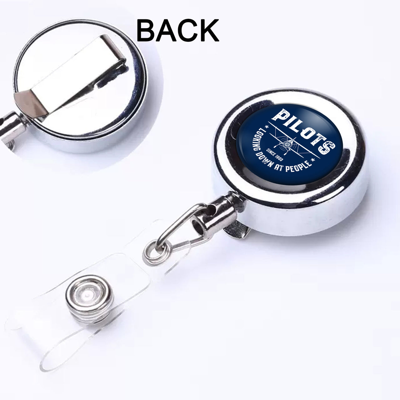 Pilots Looking Down at People Since 1903 Designed Retractable ID Card Badge