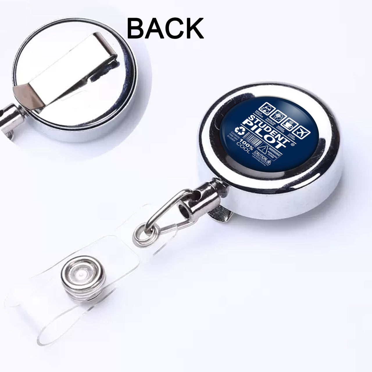 Student Pilot Label Designed Retractable ID Card Badge