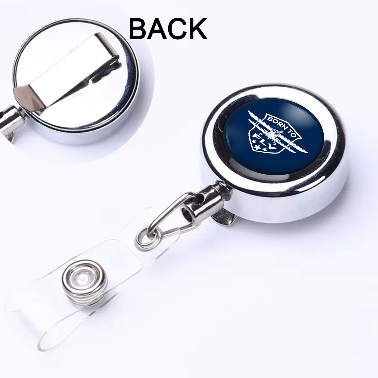 Super Born To Fly Designed Retractable ID Card Badge