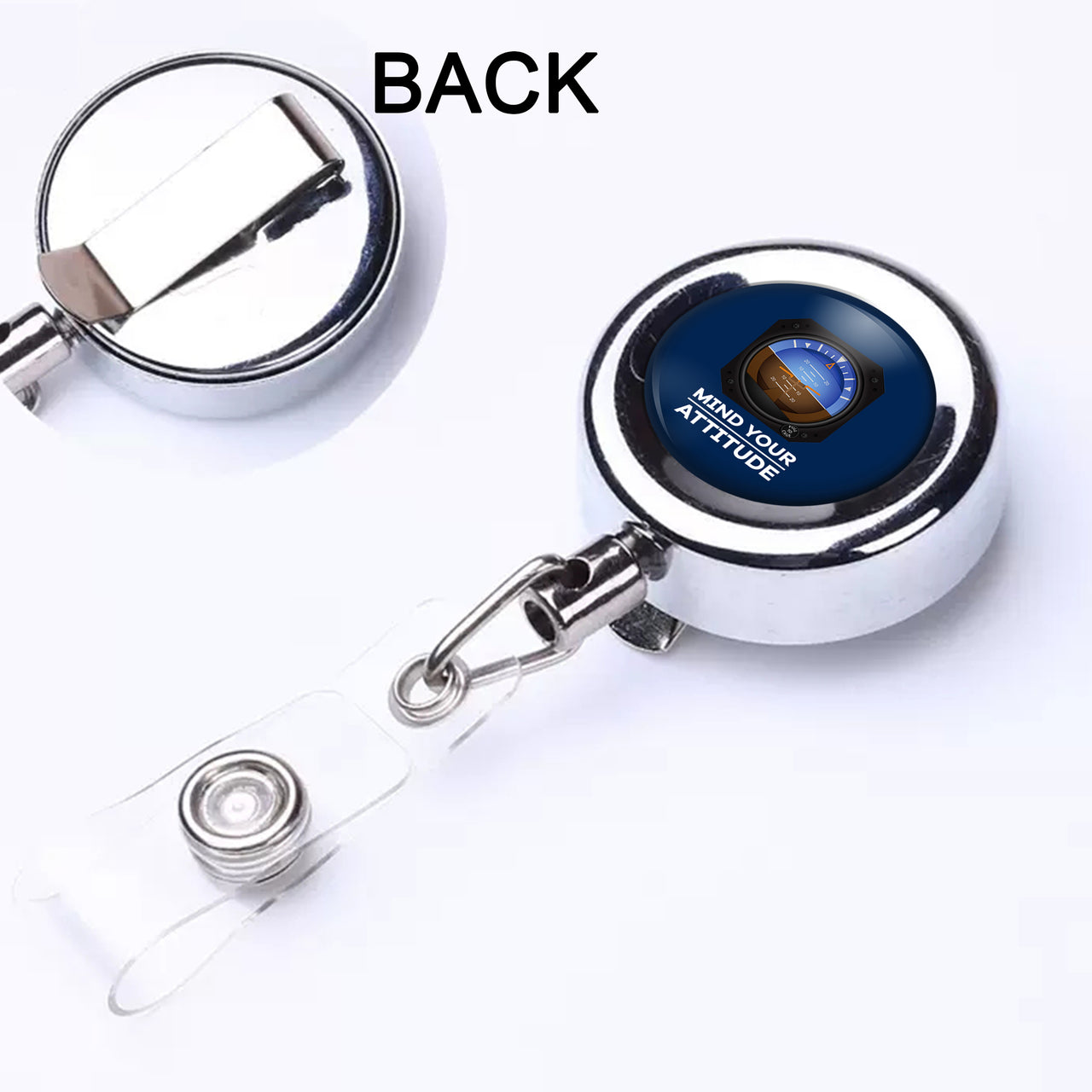 Mind Your Attitude Designed Retractable ID Card Badge