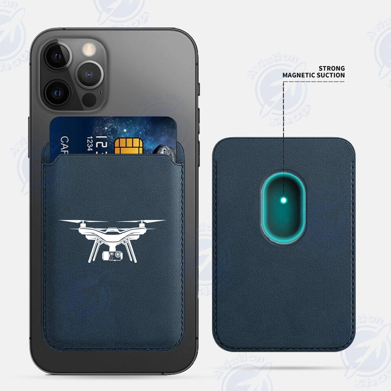 Drone Silhouette iPhone Cases Magnetic Card Wallet