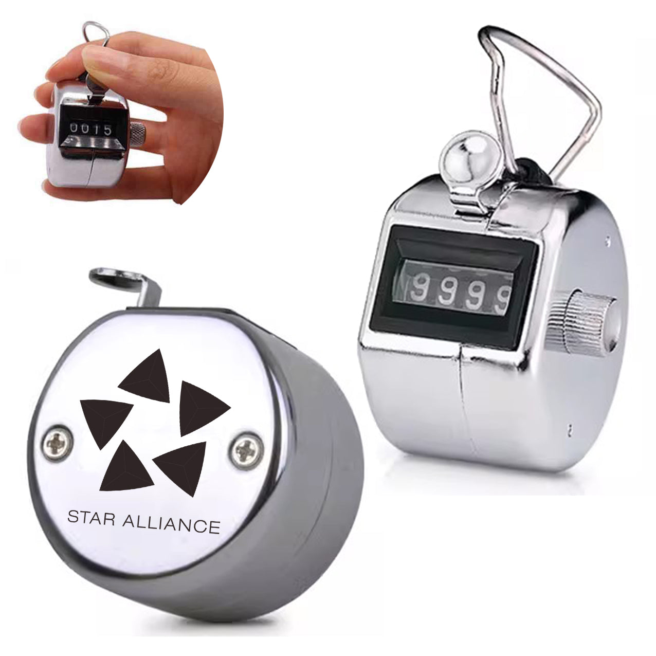Star Alliance Airlines Designed Metal Handheld Counters
