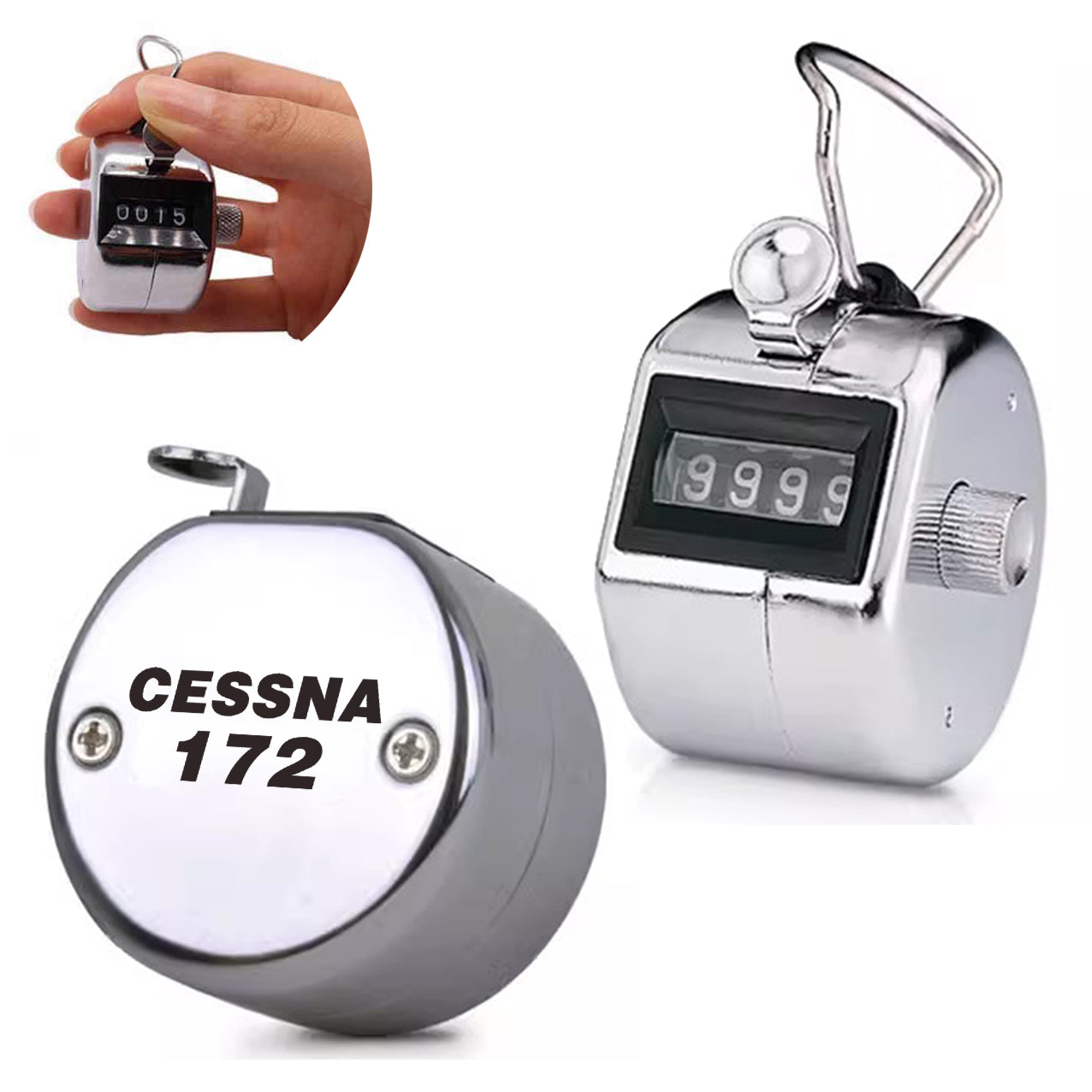 The Cessna 172 Designed Metal Handheld Counters