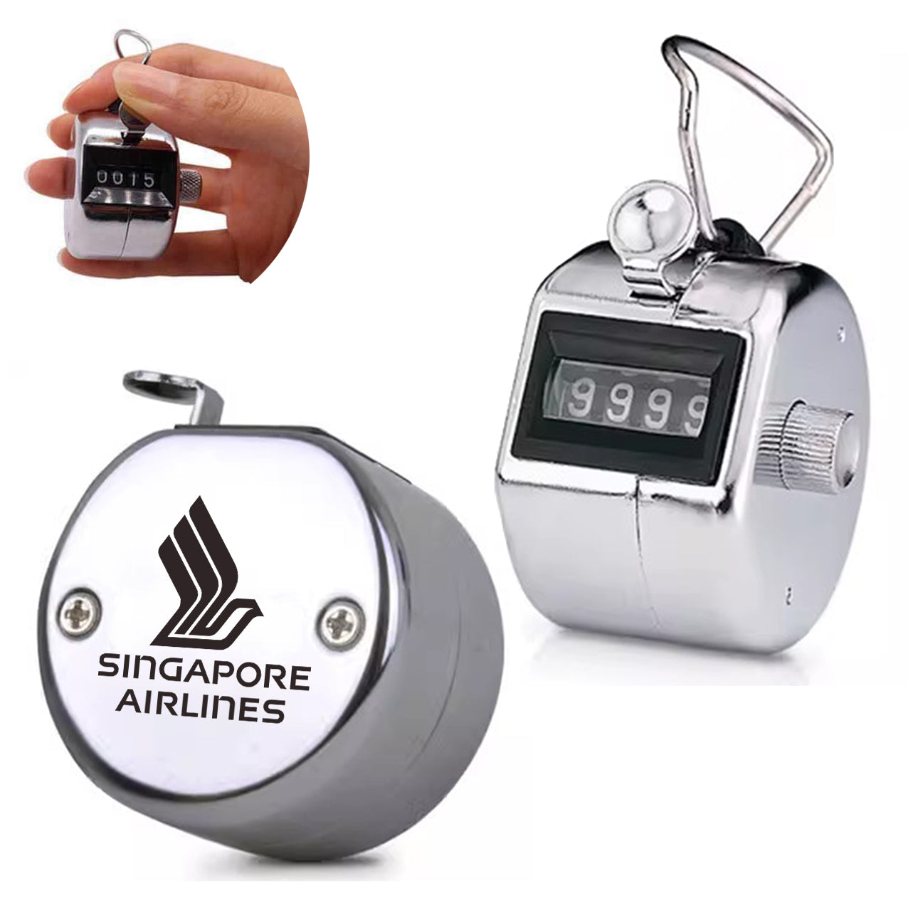 Singapore Airlines Designed Metal Handheld Counters