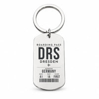 Thumbnail for Dresden Airport DRS - Key Chain - Boarding Pass Style - Silver