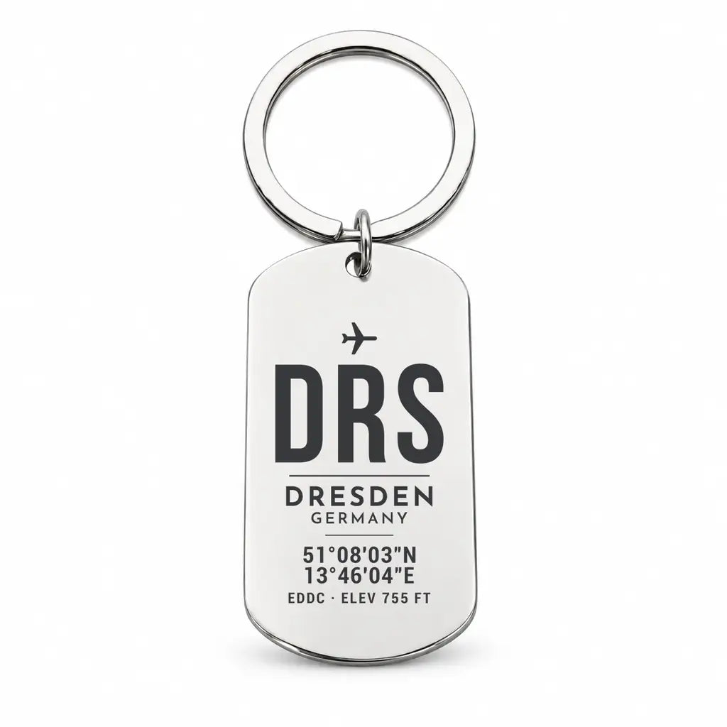 Dresden Airport DRS - Key Chain - Original Design - Silver