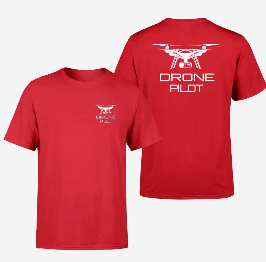 Drone Pilot design on red double side