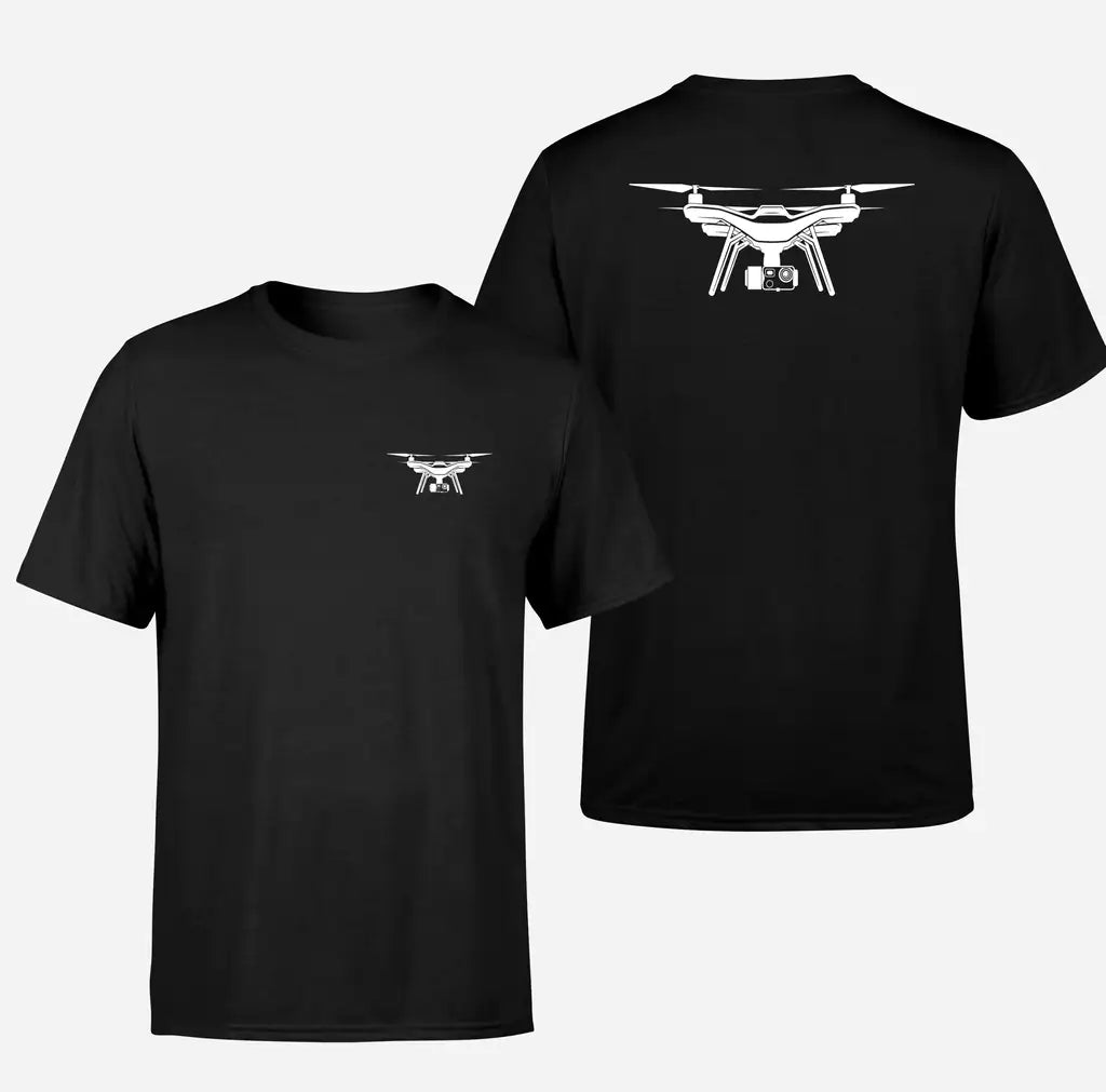 Drone Silhouette design on black double side