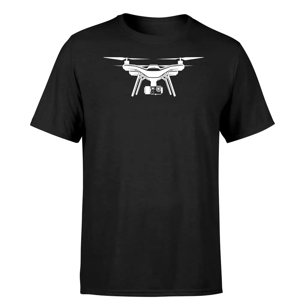 Drone Silhouette design on black single side