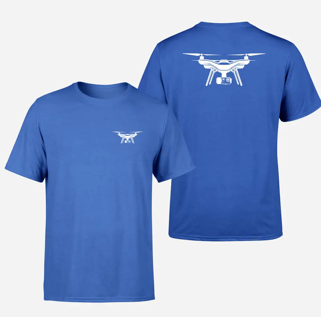 Drone Silhouette design on blue double side
