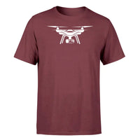 Thumbnail for Drone Silhouette design on dark red single side