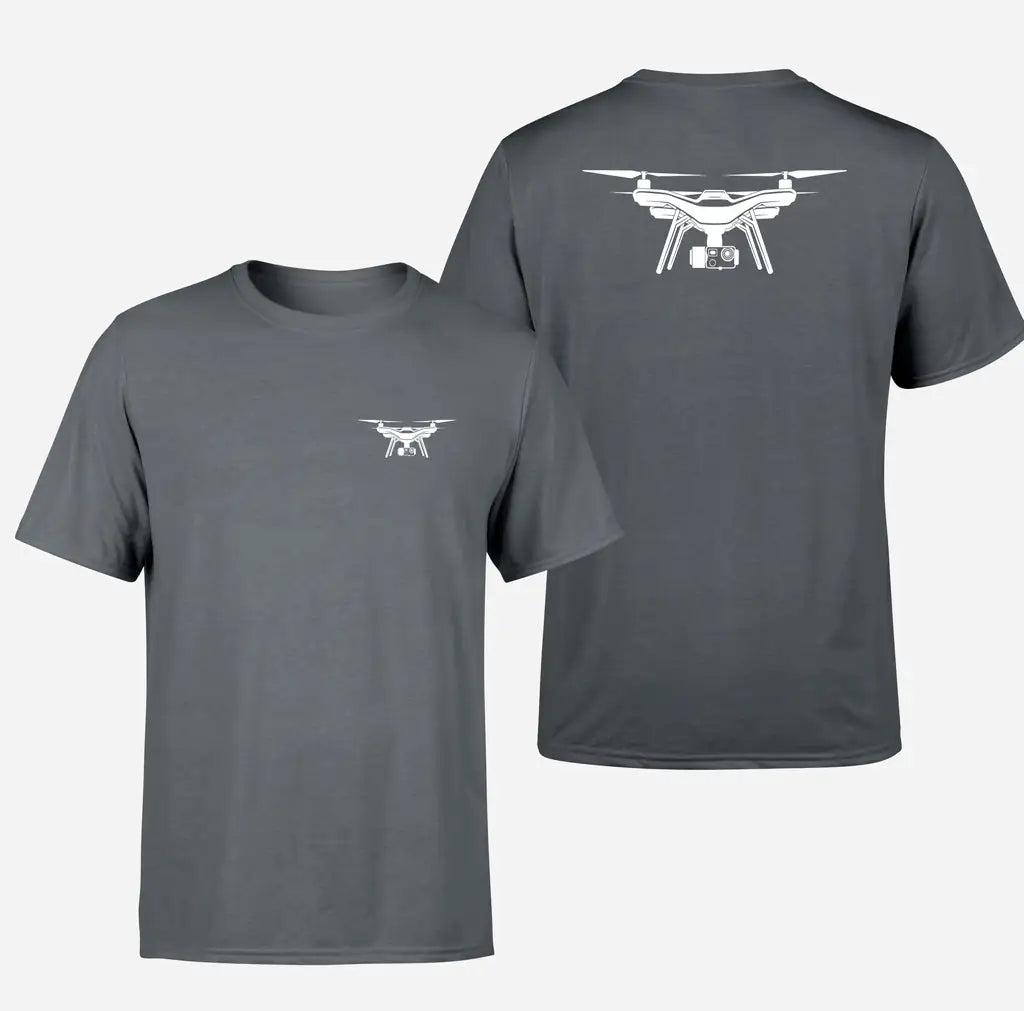 Drone Silhouette design on gray double side