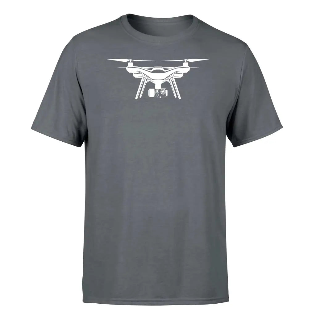 Drone Silhouette design on gray single side