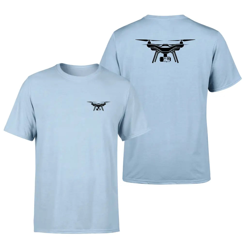 Drone Silhouette design on light blue double side