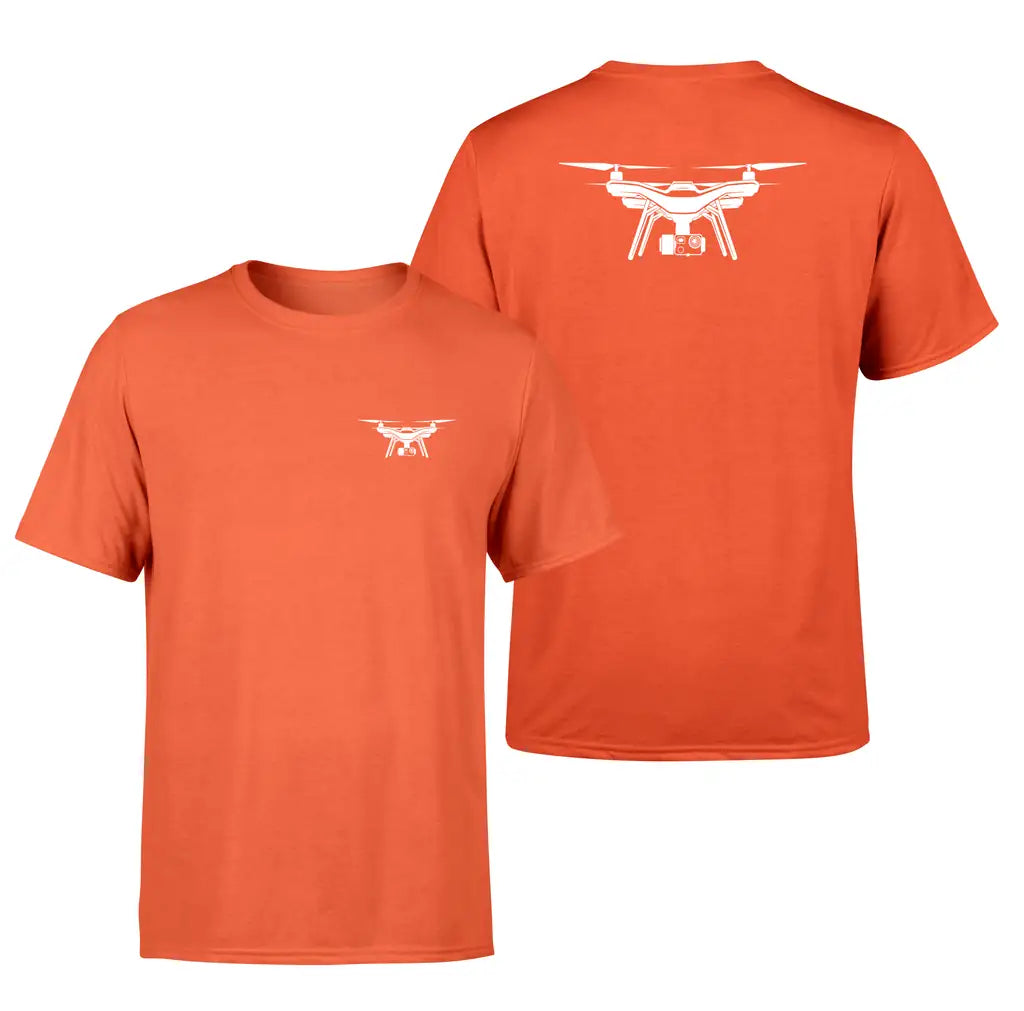 Drone Silhouette design on orange double side