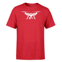 Thumbnail for Drone Silhouette design on red single side