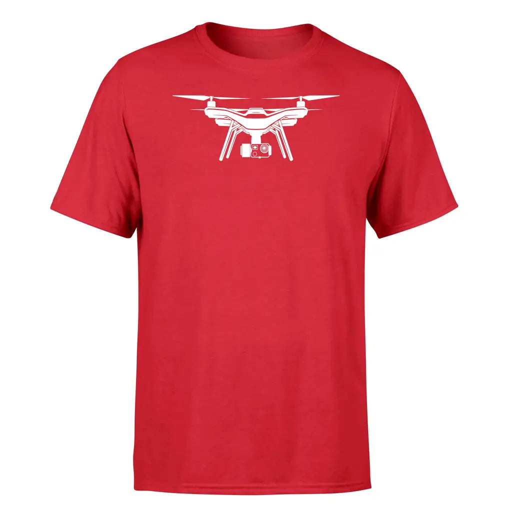 Drone Silhouette design on red single side